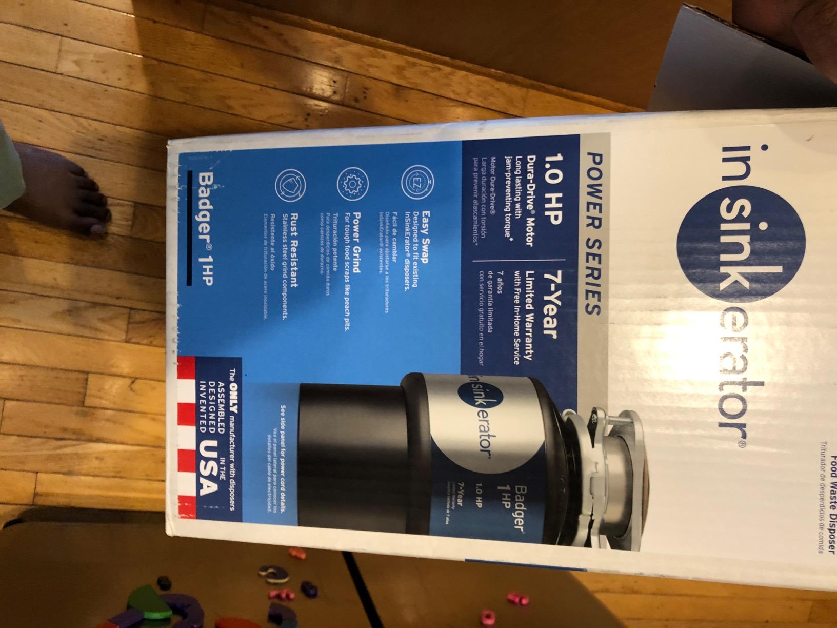 InSinkErator Garbage Disposal, Badger 1 HP, Power Series, 1 HP Continuous Feed,Black customer photo 1