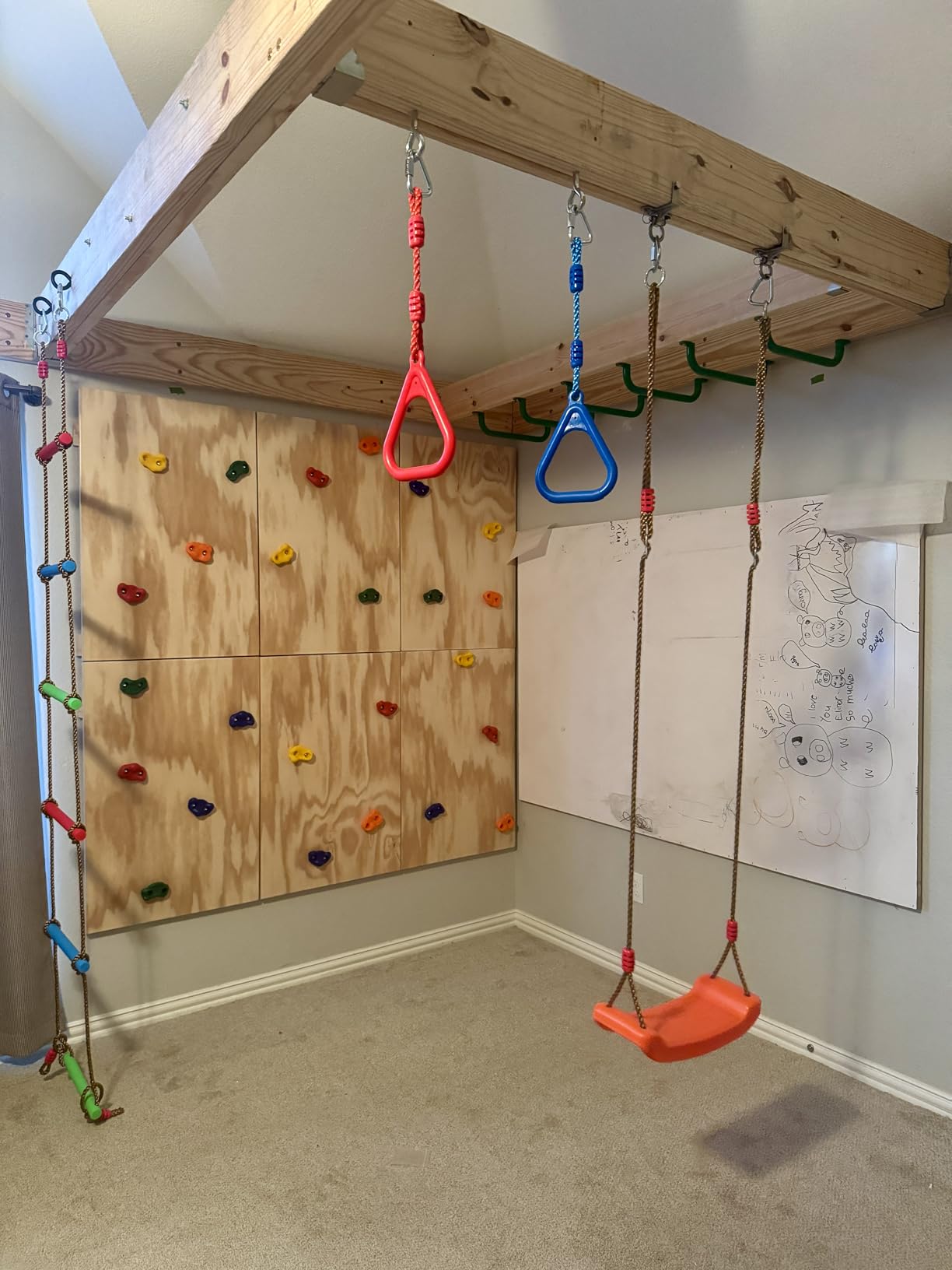 Ninja Warrior Obstacle Course Kit for Kids Ninja Slackline with 10 Accessories Monkey Bars, Ladder, Climbing Rope, Gym Rings, Swing, Monkey Fist for Backyard Training Equipment customer photo 1