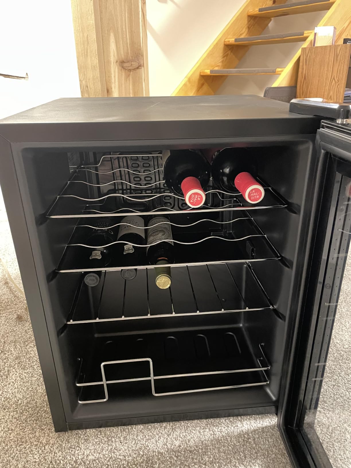 ROVSUN 28 Bottle Wine Fridge, Freestanding Compressor Wine Cooler Refrigerator, Beverage Wine Chiller with Digital Temperature Control & Double-layer Glass Door for Red White Wine, Champagne, Beer customer photo 1