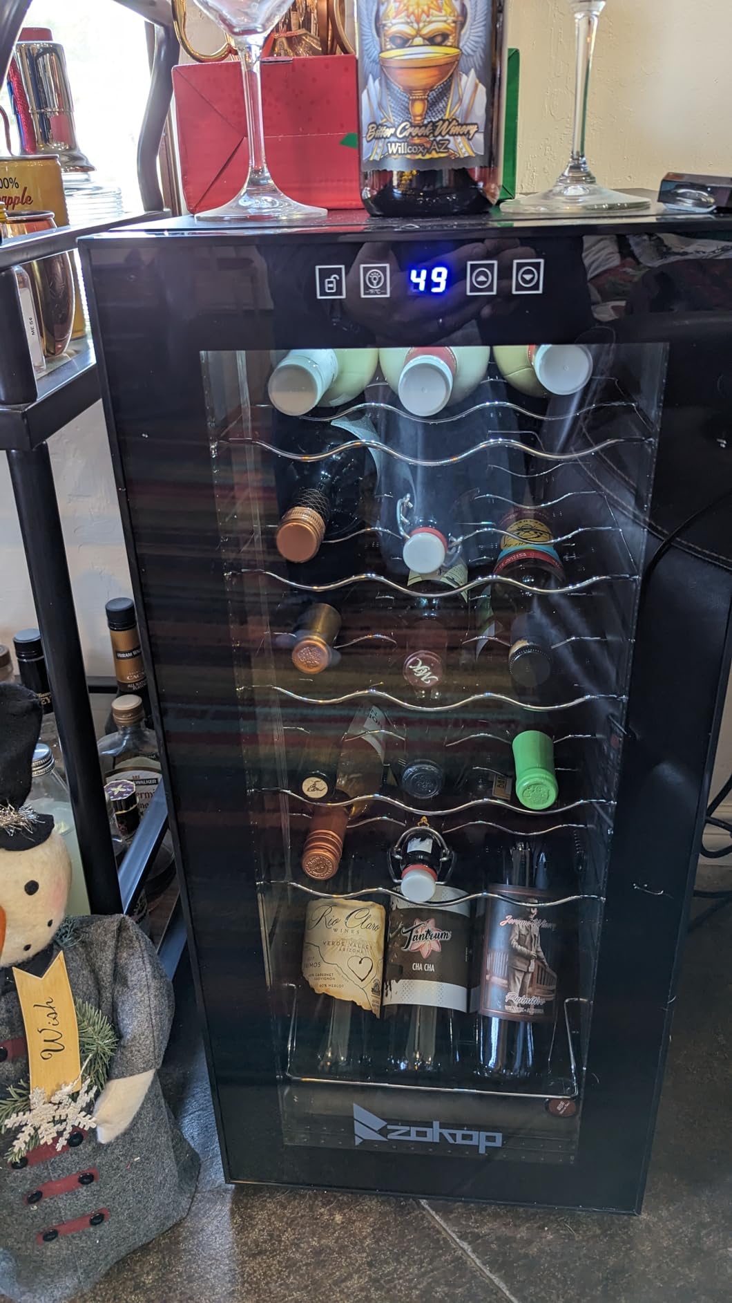 ROVSUN 28 Bottle Wine Fridge, Freestanding Compressor Wine Cooler Refrigerator, Beverage Wine Chiller with Digital Temperature Control & Double-layer Glass Door for Red White Wine, Champagne, Beer customer photo 2