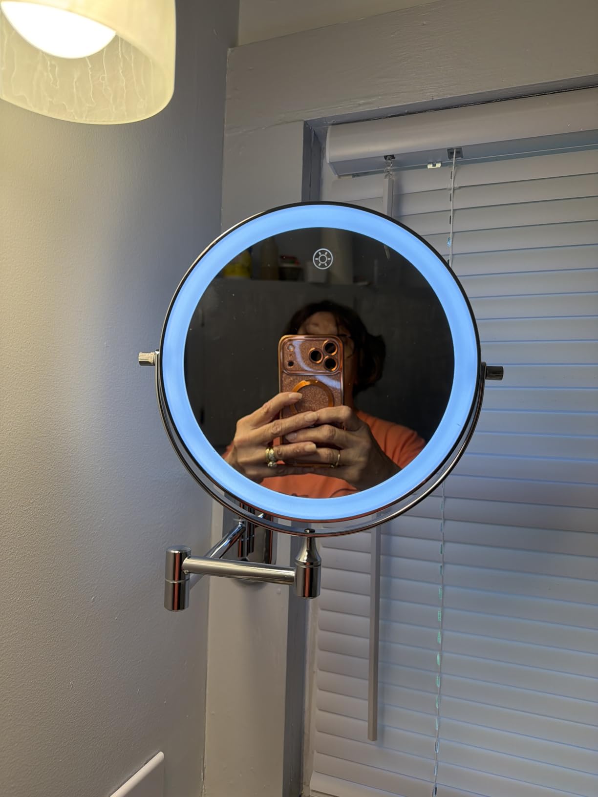 FUNTOUCH 5000mAh Rechargeable Wall Mounted Lighted Makeup Mirror 1X30X customer photo 1