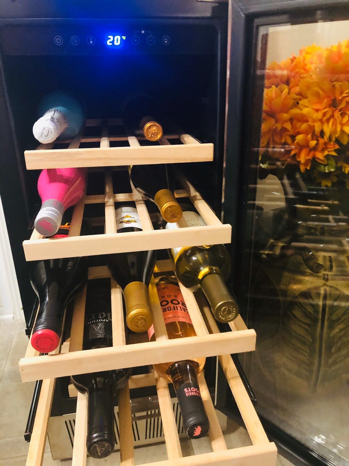 BODEGA 15 Inch Wine Fridge, 30 Bottles Dual Zone Wine Cooler, 41-68°F Wine Refrigerators Free standing, Soft LED Dual Zone Wine Fridge, Built-in or Freestanding for Home/Bar/Kitchen (3.2 cu.ft), Black customer photo 2