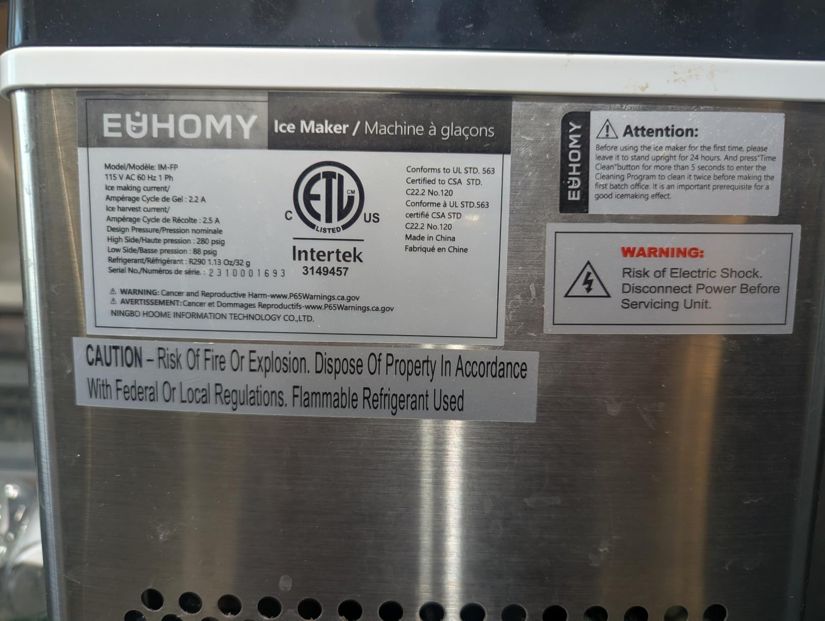 EUHOMY Ice Cube Maker Machine Countertop, 45Lbs/Day, 24Pcs Cubes/13 Mins customer photo 1