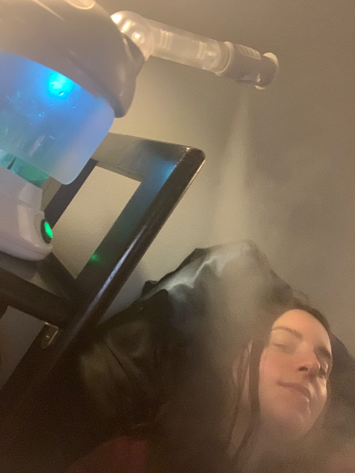 DYB Portable Facial Steamer, Nano Ionic Face Steamer with 360°Rotatable Sprayer,Mini Facial Steamer for Salon and Spa,1 Piece Headband and 4 Pieces Steel Skin Kits. customer photo 2