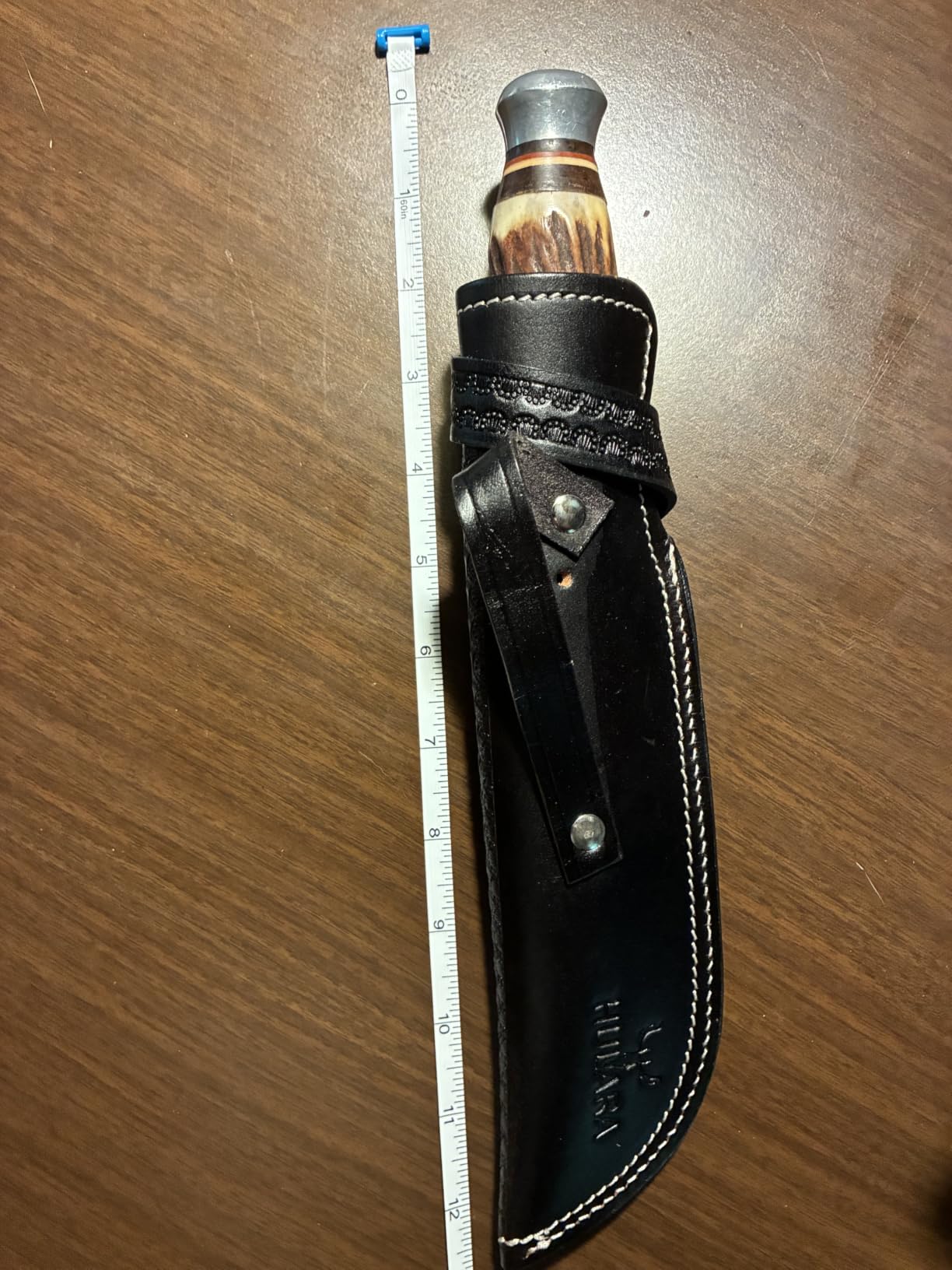 Hulara Genuine Leather Knife Sheath – Handmade Leather Knive Holder with Belt Loop, Fits 4-10