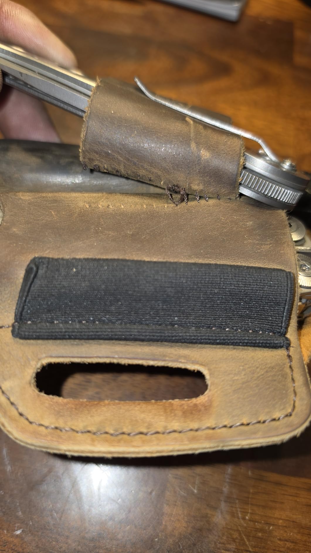 Topstache Leather Multitool Sheath,EDC Belt Organizer for Work and Daily Use,Leatherman Sheath,EDC Pocket Organizer for Flashlight and Multitool,Gifts for Men for Multitool,Darkbrown customer photo 2
