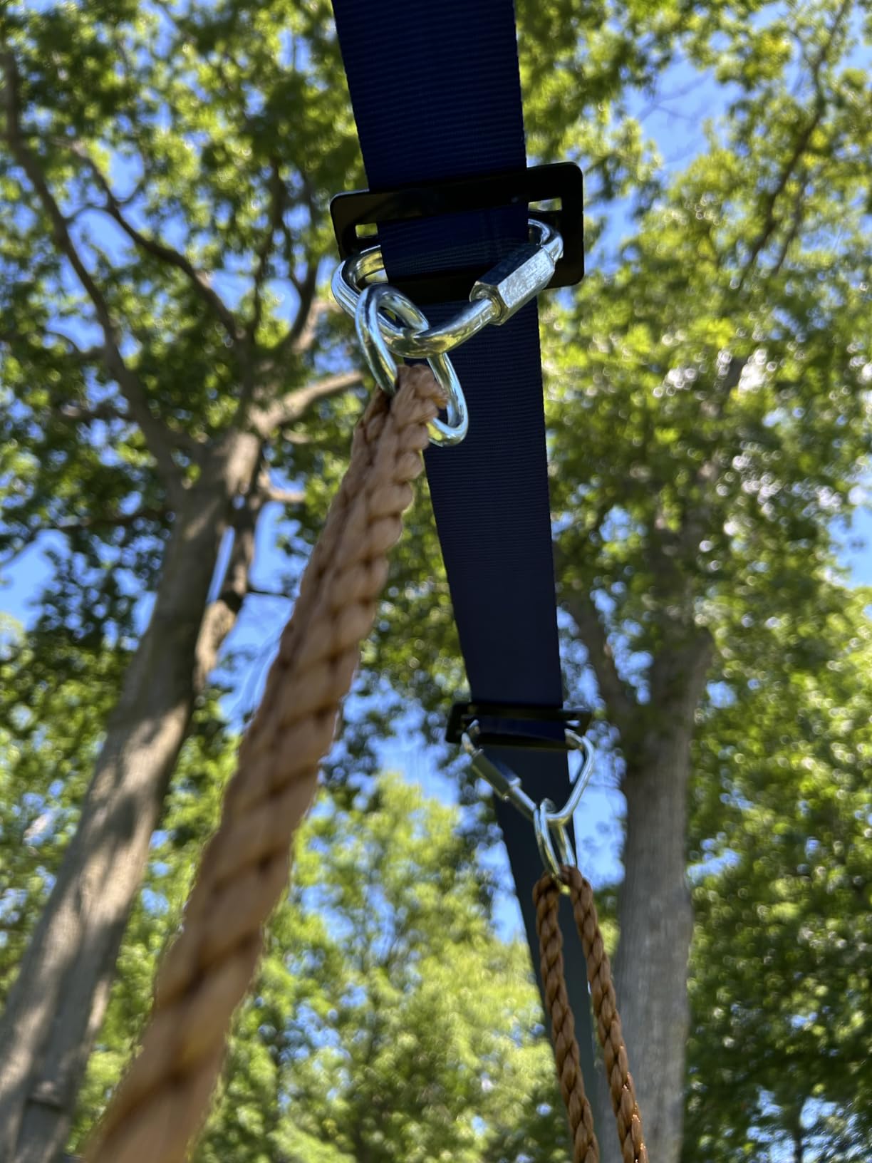 Ninja Warrior Obstacle Course for Kids Backyard-65ft Slackline Kit with 13 Obstacles, Upgraded Quick-Install Buckles No Threading, Install Anywhere, Easy Setup Backyard Playground Set customer photo 2
