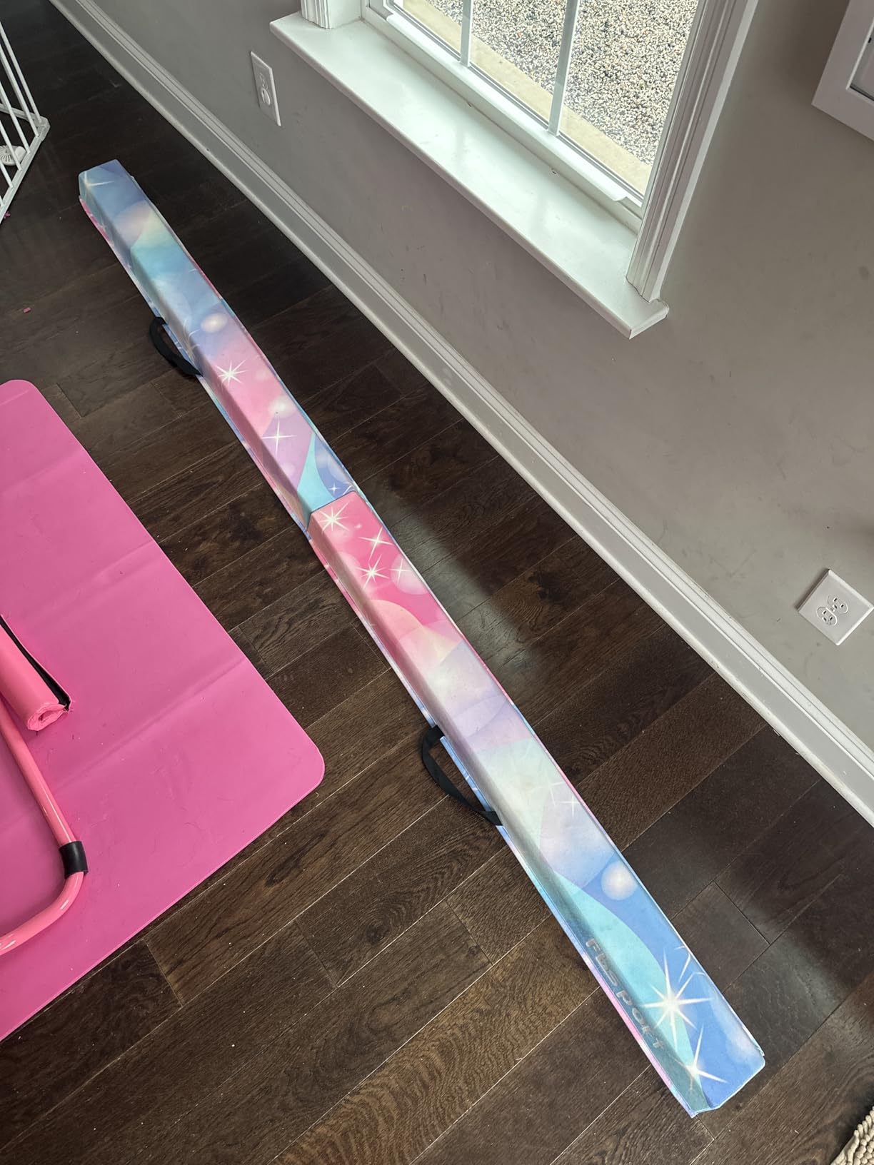 FBSPORT 8ft/9ft/9.5ft Balance Beam Folding Gymnastics Beam Foam Balance Floor Beam Equipment for Kids Adults, Suede Cover Anti Slip Base with Carry Bag for Home School Gym Training customer photo 1