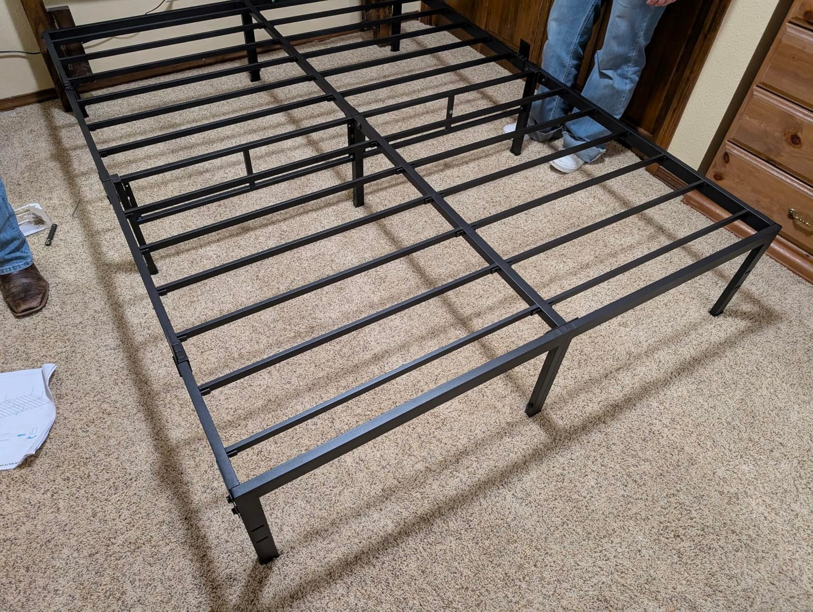 FUIOBYVV King Bed Frame,14 Inch Heavy Duty Metal Platform Bed Frame King Size Support Up to 3500 lbs,No Box Spring Needed,No Shaking,Steel Slat Support,Noise Free,Easy Assembly customer photo 2