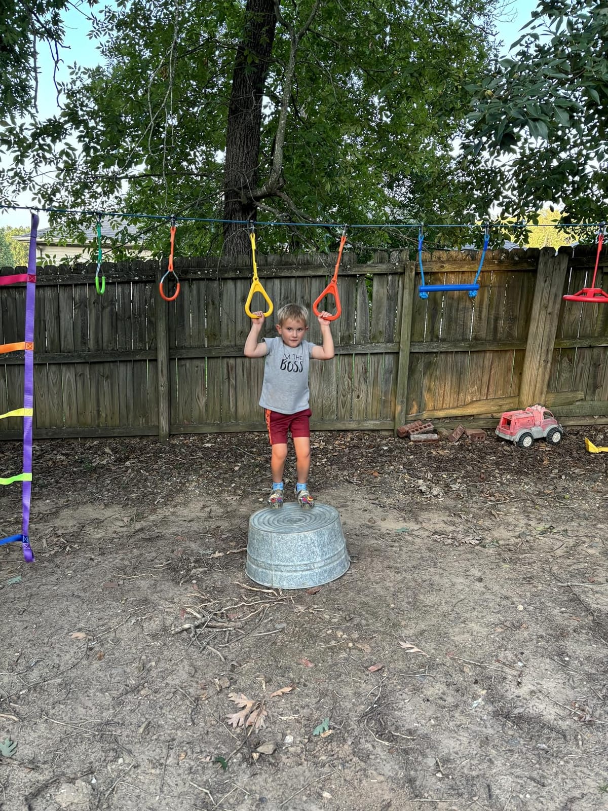Hapfan 50 ft Ninja Warrior Obstacle Course Swing Set for Kids Outside customer photo 1