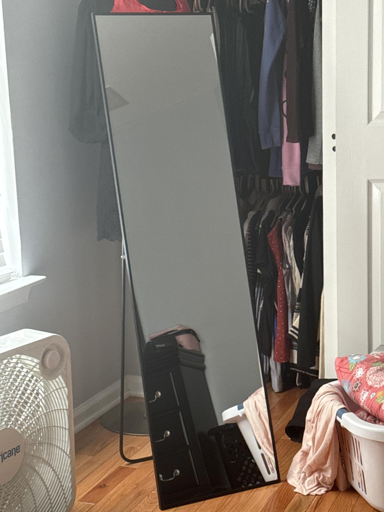 Delma Full Length Mirror with Stand, Black Floor Mirror customer photo 2