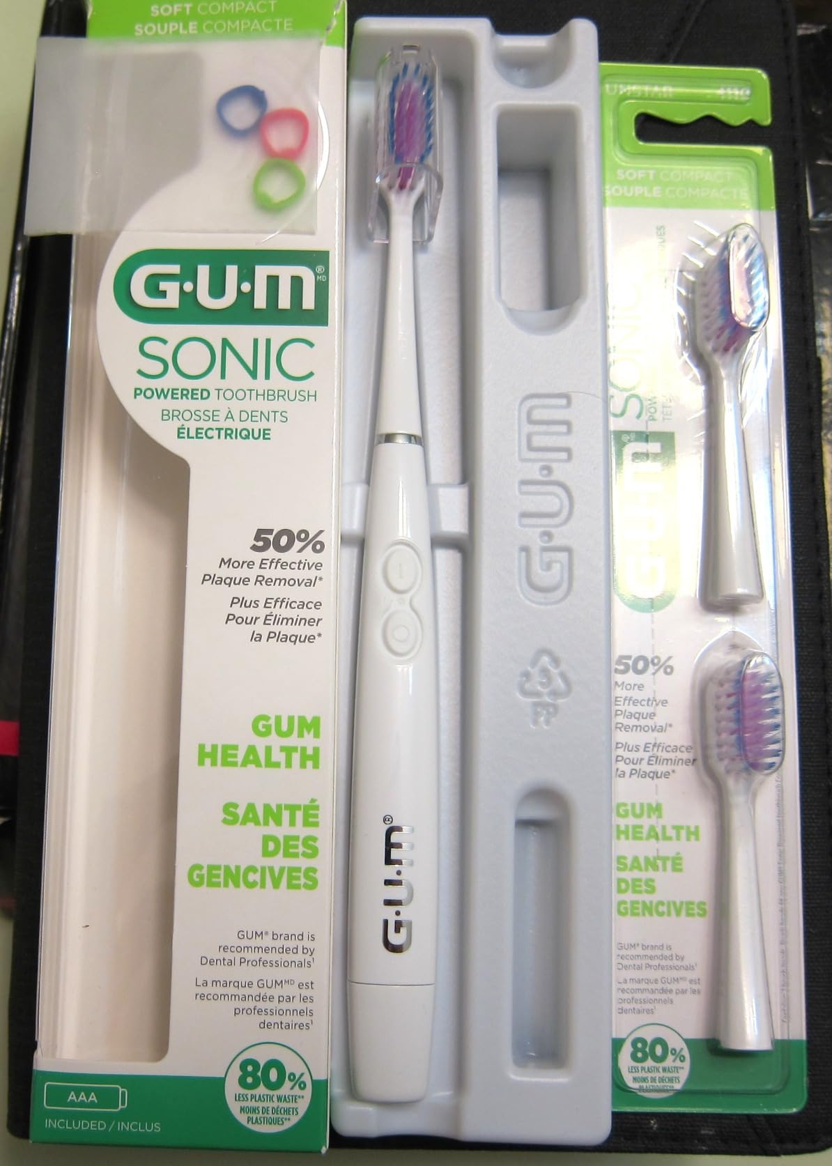 GUM Sonic Powered Toothbrush, White, 1 Handle + 2 Refills customer photo 2