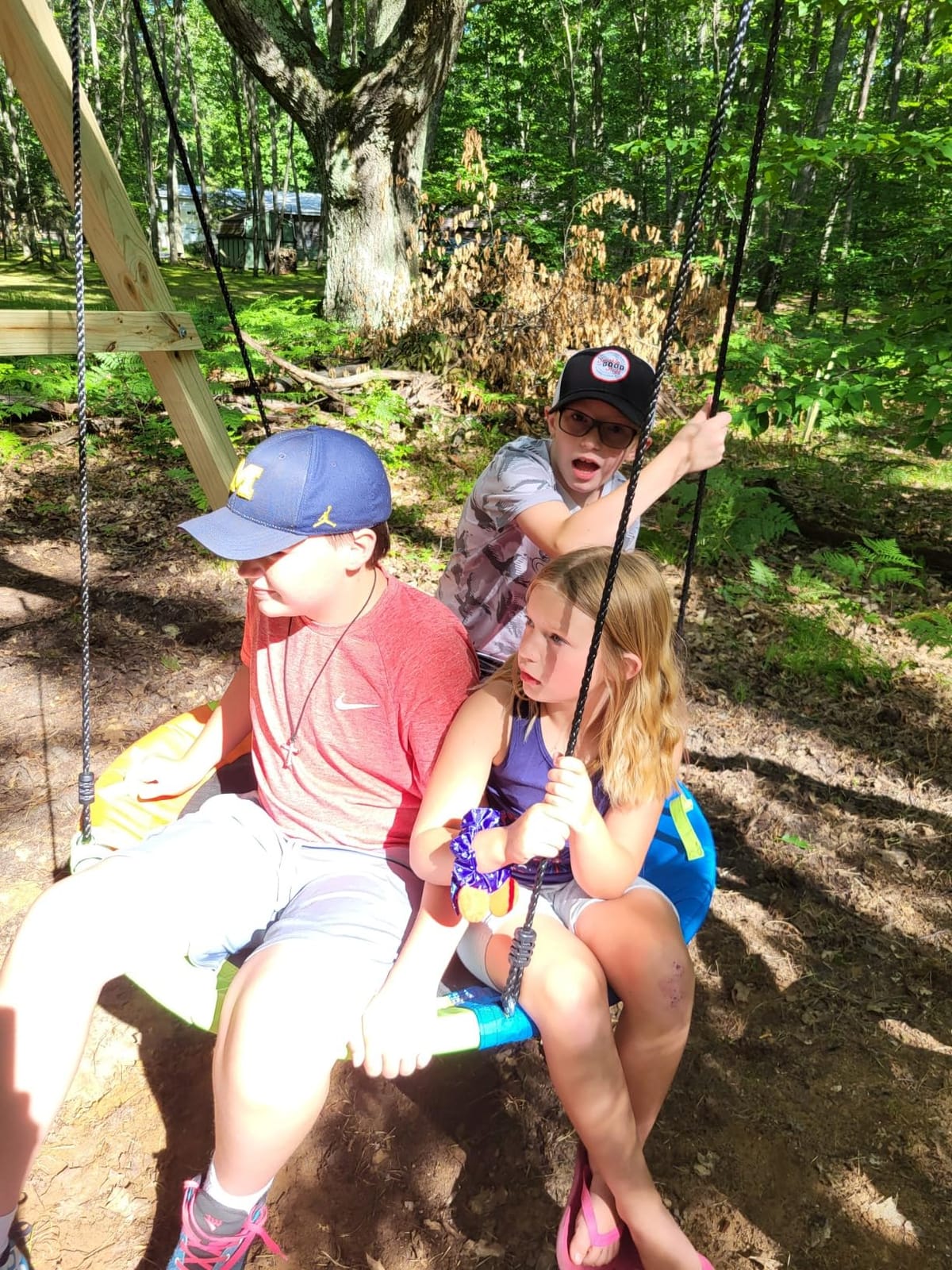 Tree Swing, Saucer Swing, 48 Inch Swing for Backyard Outdoor, Multicolor customer photo 2