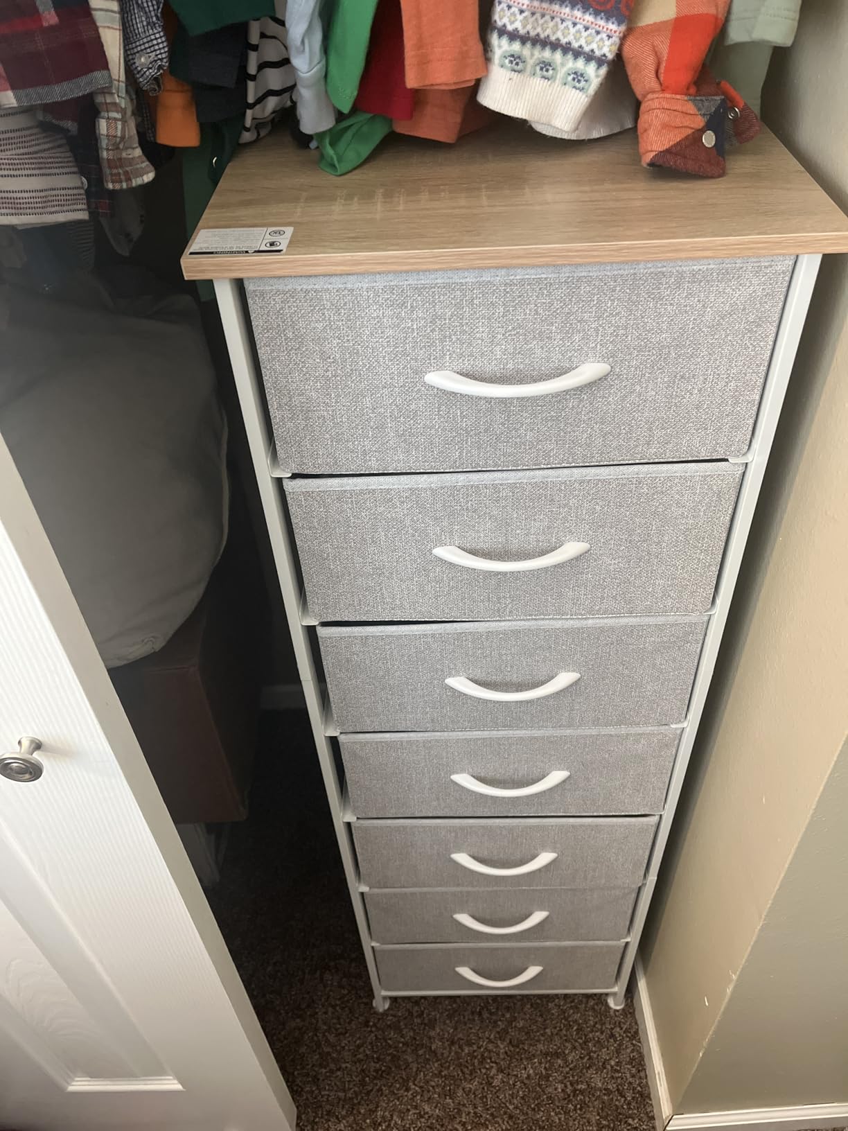 Fixwal Tall Skinny Dresser with 7 Fabric Drawers, Slim Dresser, Black customer photo 2