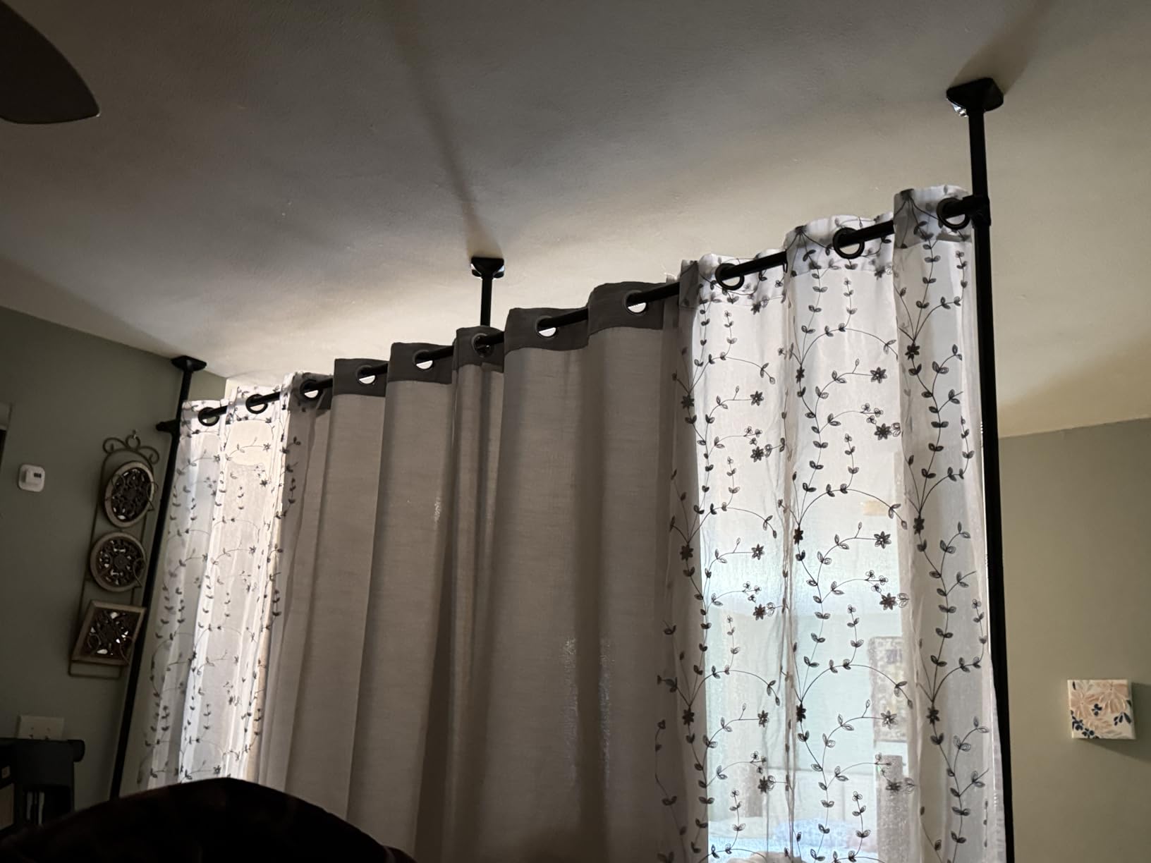 SUNALLY Room Divider for Separation 28-114in(W) Privacy Wall Divider, Black customer photo 2