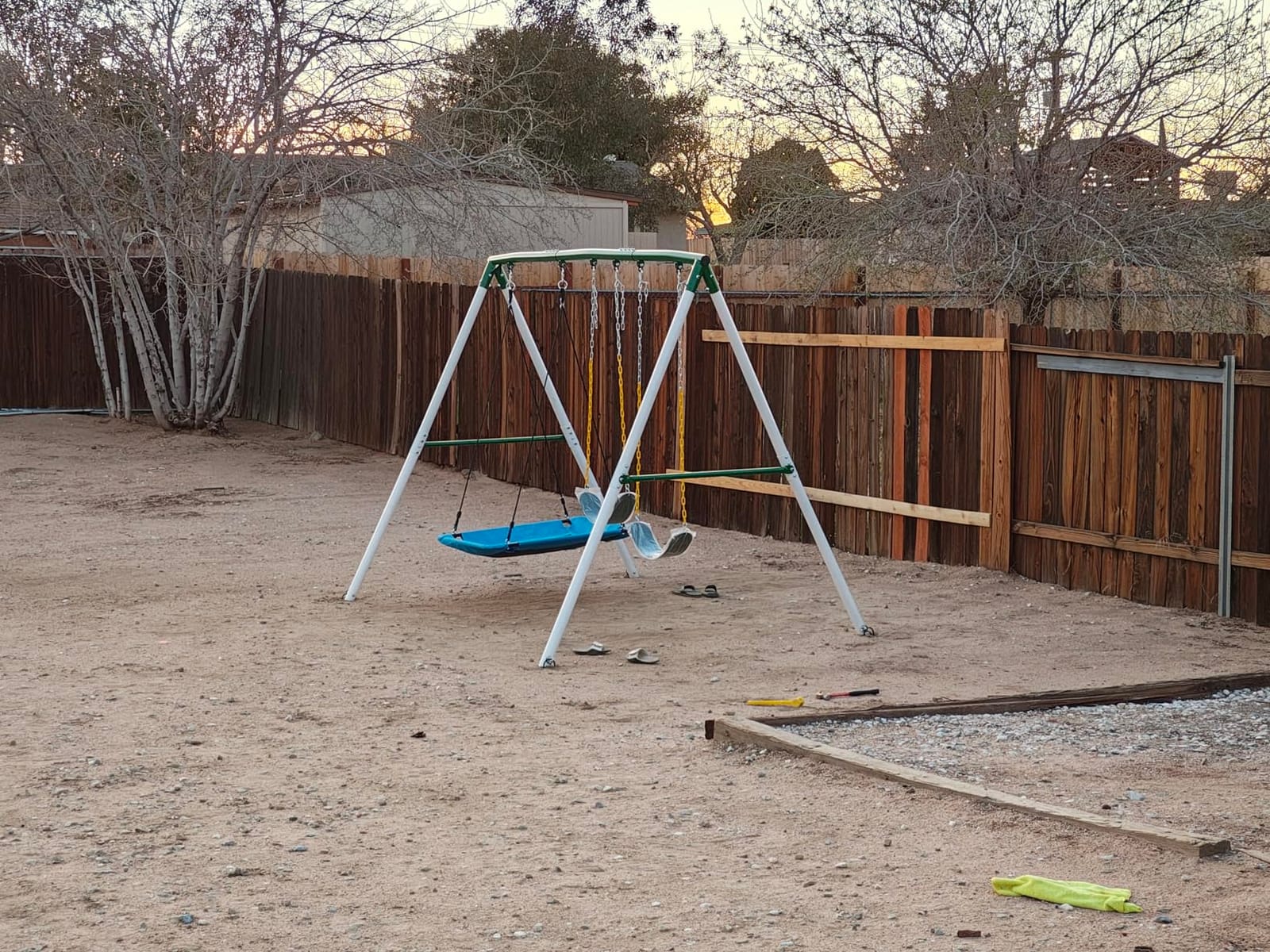 Hapfan 7.3ft Tall Swingset for Backyard with 3 Swings (White & Green) customer photo 1