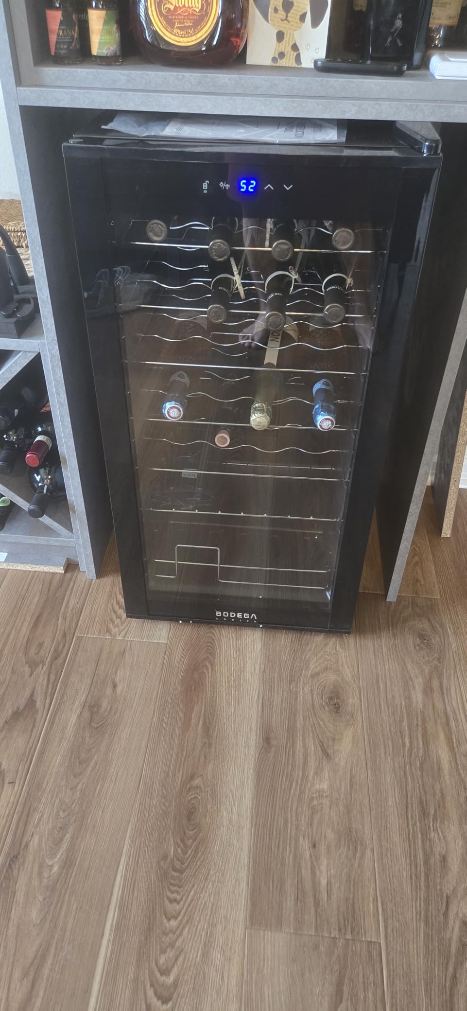 BODEGA 24 Inch Dual Zone Wine Fridge, 46 Bottle Built-in Wine Cooler with Compressor Cooling, Double-Layer UV Glass Door, Digital Thermostat & ≤35dB Quiet – Freestanding Fridge for Home Kitchen Bar customer photo 2