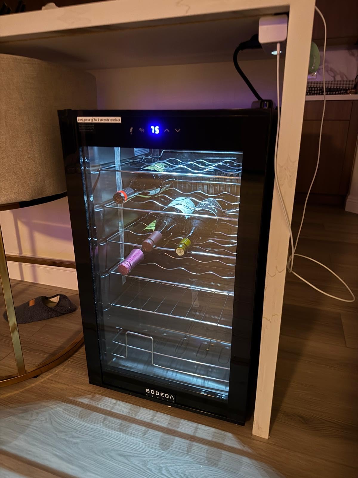 BODEGA 15 Inch Dual Zone Wine Fridge, 30 Bottle, Black 15” Wine Cooler Under Counter For Home and Kitchen, With Double-Layer Glass Door, Wine Refrigerators Free standing with Temperature Control. customer photo 2