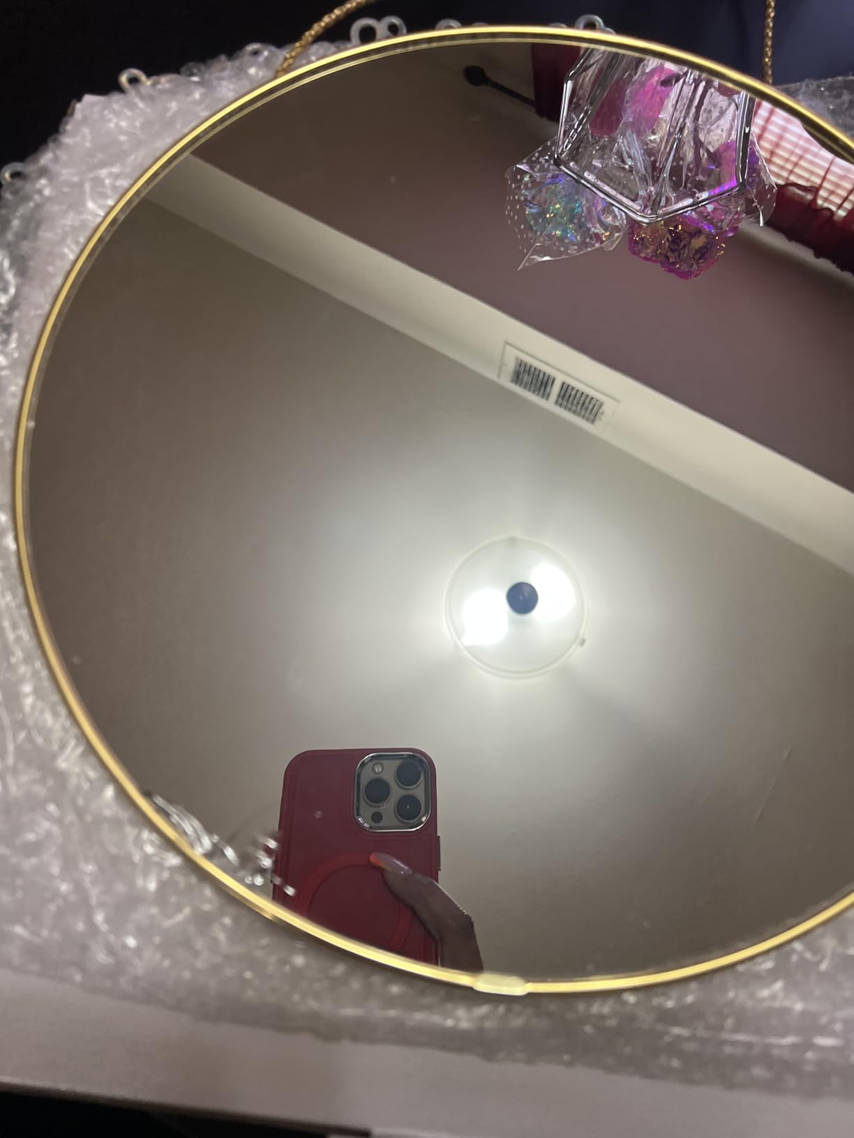 YCHMIR Small Round Wall Mirror,Bathroom Mirror (Black, 11.8 in.) customer photo 1