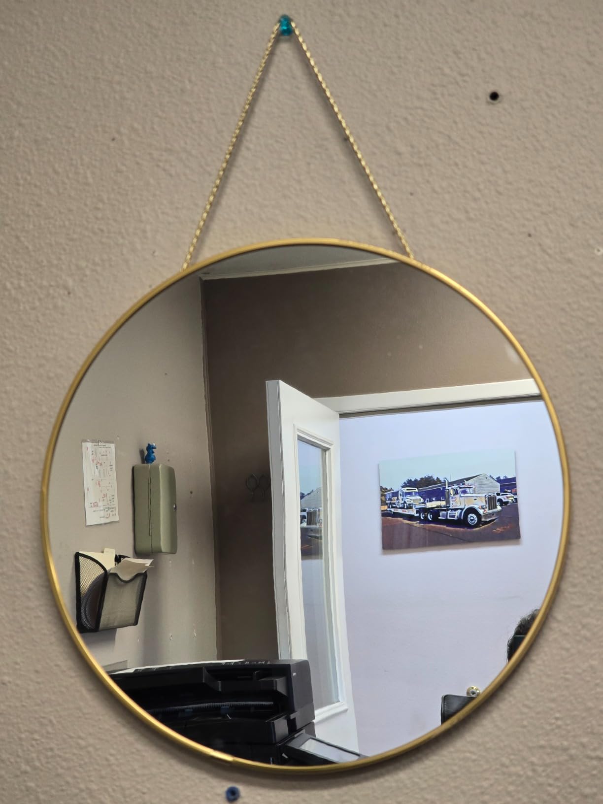 YCHMIR Small Round Wall Mirror,Bathroom Mirror (Black, 11.8 in.) customer photo 2