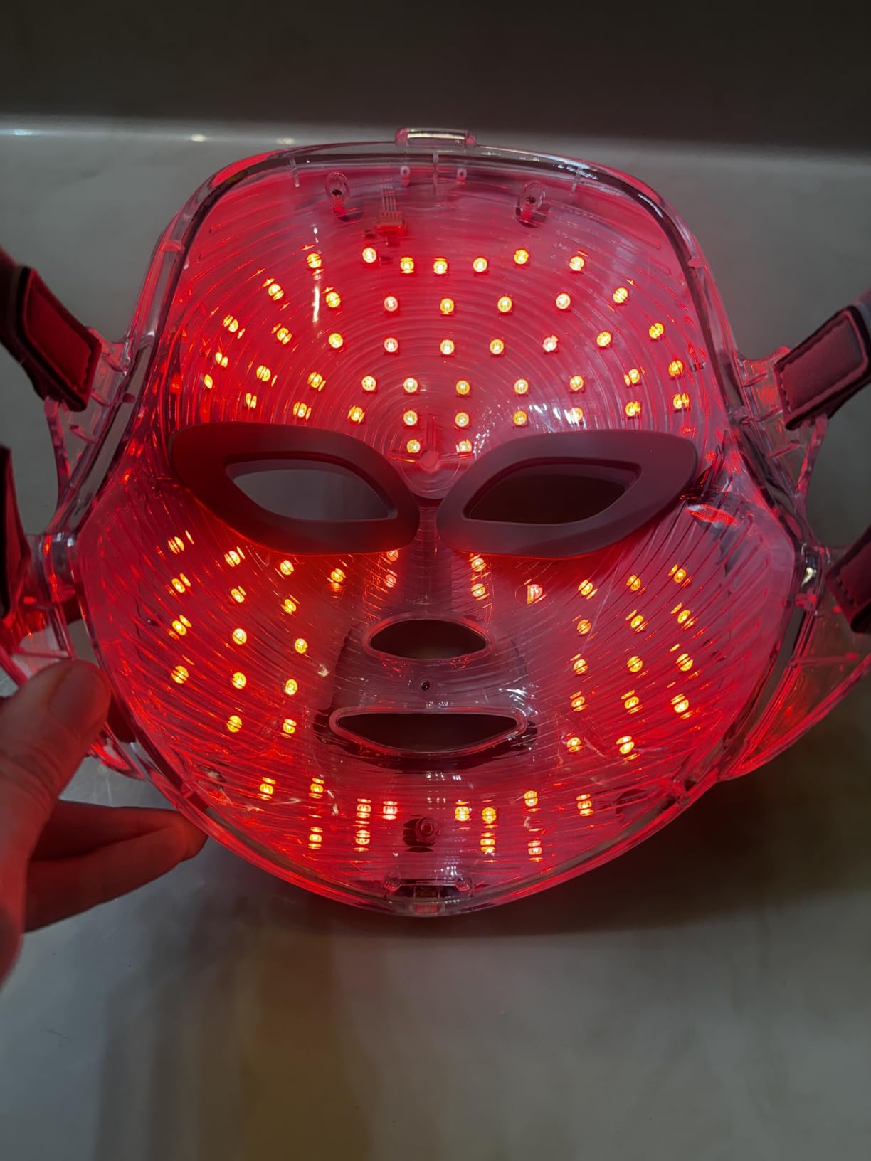 7-1 Colors Red Light Therapy For Face，LED Facial Skin Care Mask,Red Light Mask for Face, LED Facial Mask Light,Salon or Home,White. customer photo 1
