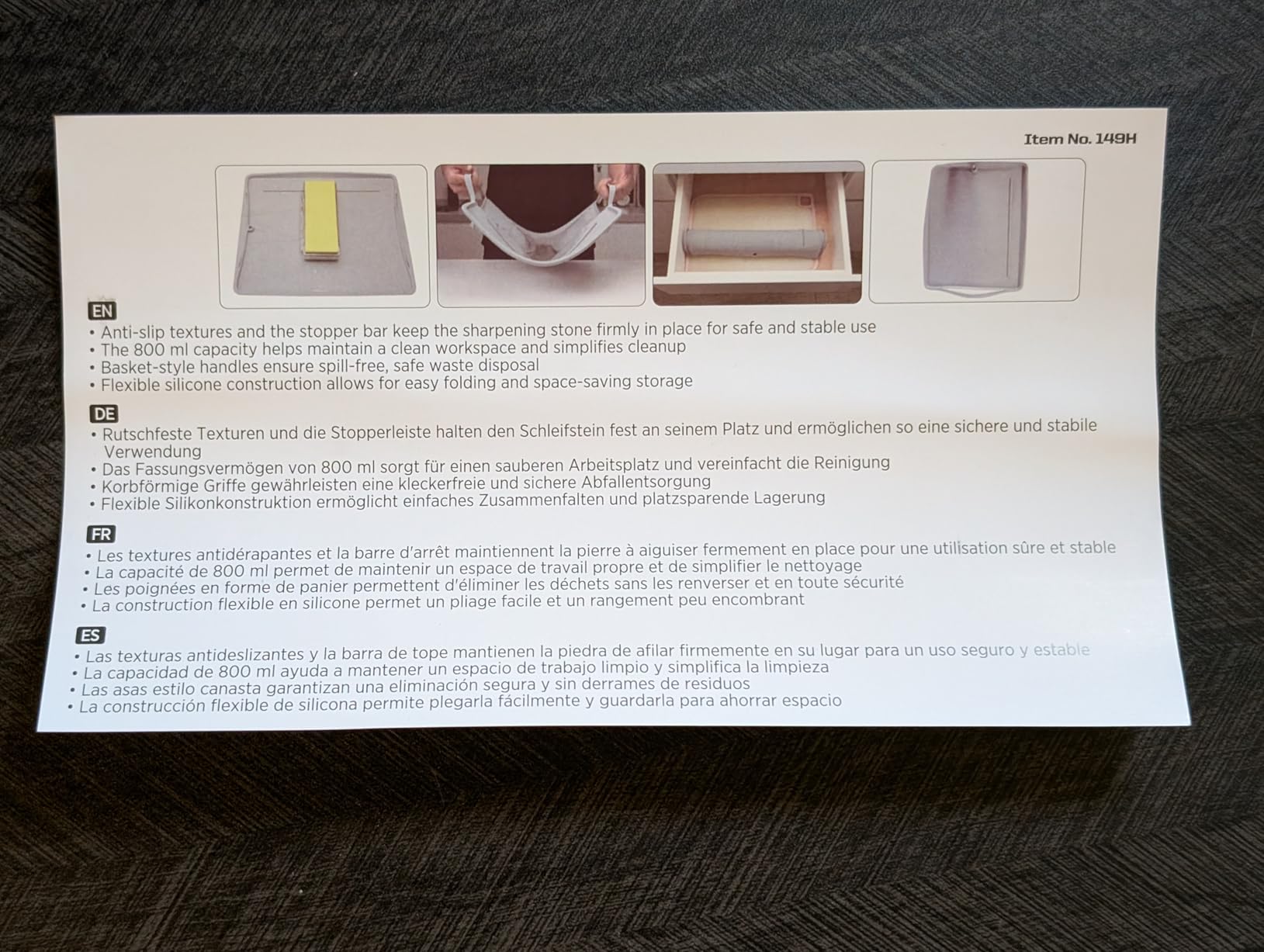 SHARPAL 149H Sharpen-No-Mess Silicone Sharpening Stone & Whetstone Tray customer photo 2