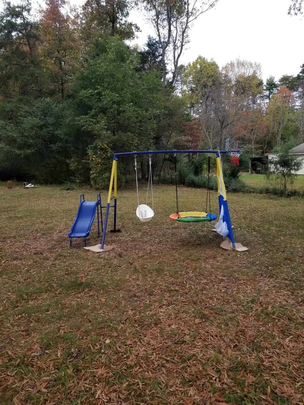 5-in-1 Kids Swing Sets for Backyard with Slide customer photo 1