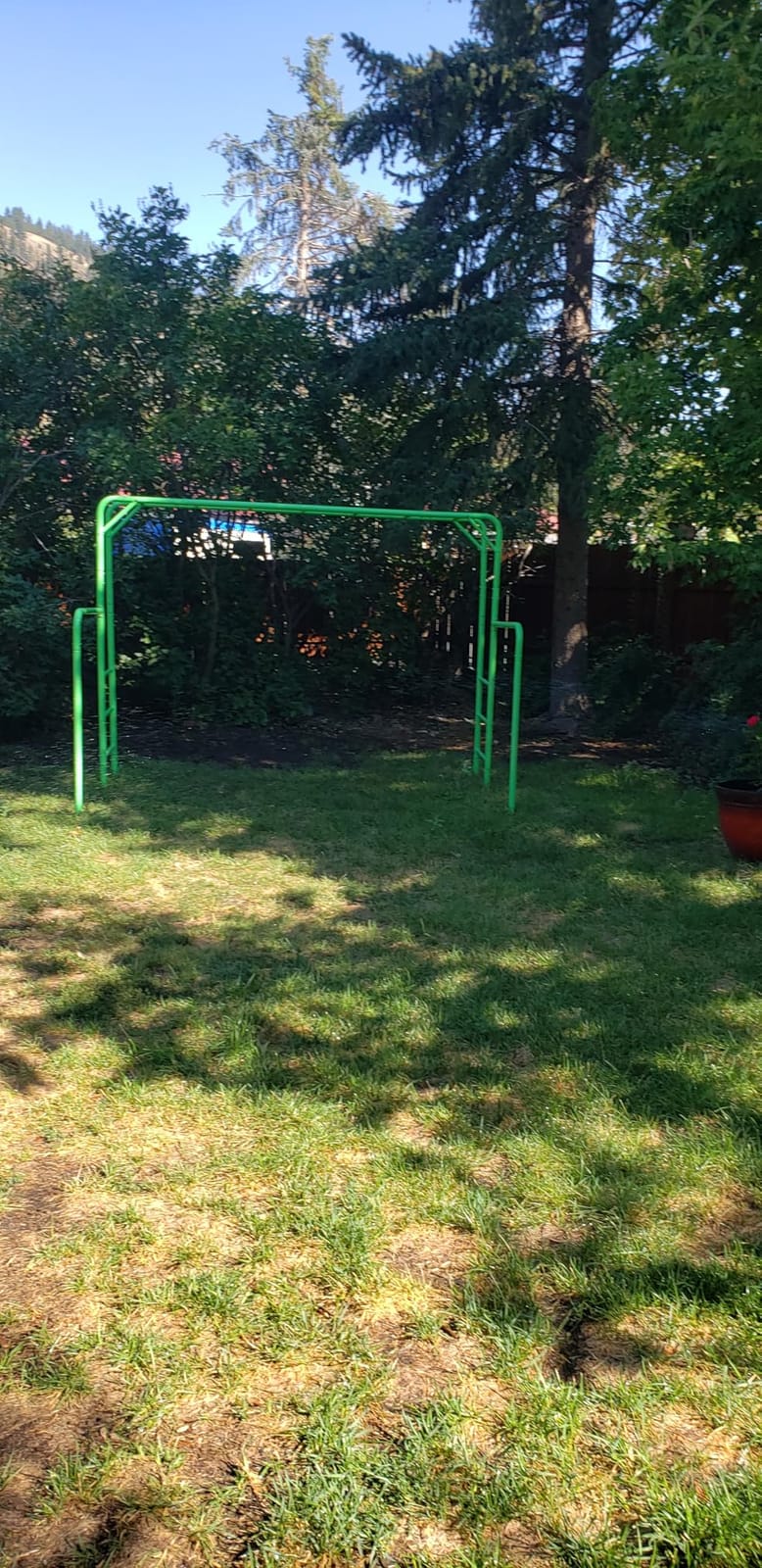 Outdoor Monkey Bar Set with Climbing Frame, Gymnastics bars, Playground Sets for Backyards, Metal Monkey Bars for Kids Age 3 and Up, Backyard Playground Set with Powder Coated Steel, Green customer photo 1