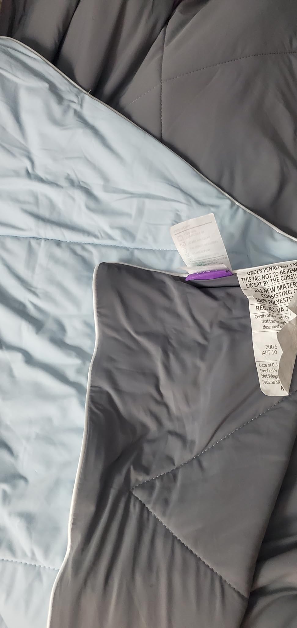 Cooling Comforter - BreezeWeave Cooling Blanket King Size for Hot Sleepers & Deep Rest - Cloud Soft, Breathable, Ultra Durable, Easy Care, Reversible - 108 x 90 in (Light Grey & Dark Grey) customer photo 2