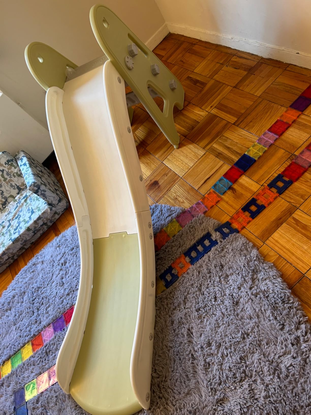 Toddler Slide for Kids, 3 in 1 Toddler Slideway, Kid Play Climber Slide Playset, Folfable for Toddlers with Basketball Hoops and Ball, Baby Slide for Backyard Playsets customer photo 1