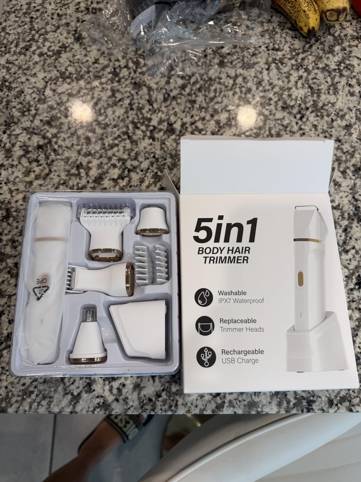 KINGTEE 5-in-1 Electric Bikini Trimmer for Women – IPX7 Waterproof Shaver, Cordless Body & Facial Razors for Women, Ceramic Blades, USB-C Rechargeable, Painless Hair Removal Kit (White) customer photo 2