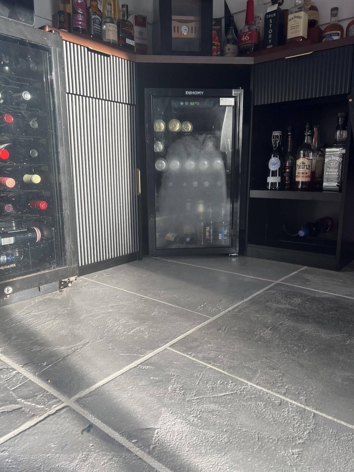 EUHOMY 130 Can Mini Fridge, Beverage Refrigerator with Glass Door, Black customer photo 2