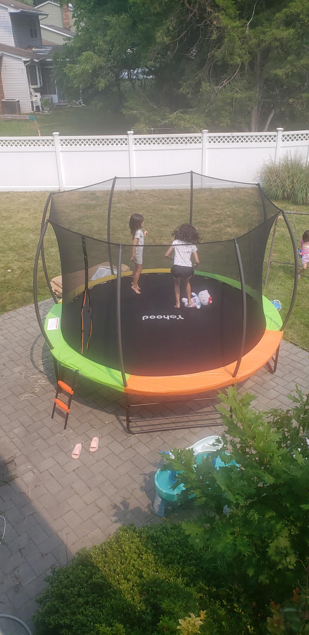Yohood Trampoline Outdoor 12FT 14FT, Recreational Trampolines with Enclosure Net and Ladder, ASTM Approved for Kids and Adults, with Additional 8 Stabilizer Bars and Anti-Rust Coated Galvanized Frame customer photo 2