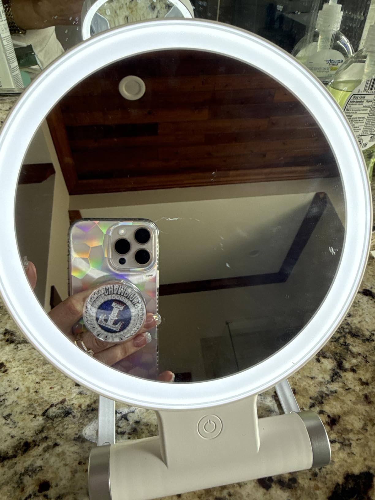 B Beauty Planet Magnifying Mirror with Light 30X, 2000mAh 1X/ 30X Magnifying Makeup Mirror with Standable Base & Tweezers, 3 Color Modes with Adjustable Brightness& Smart Display, Foldable for Travel customer photo 2
