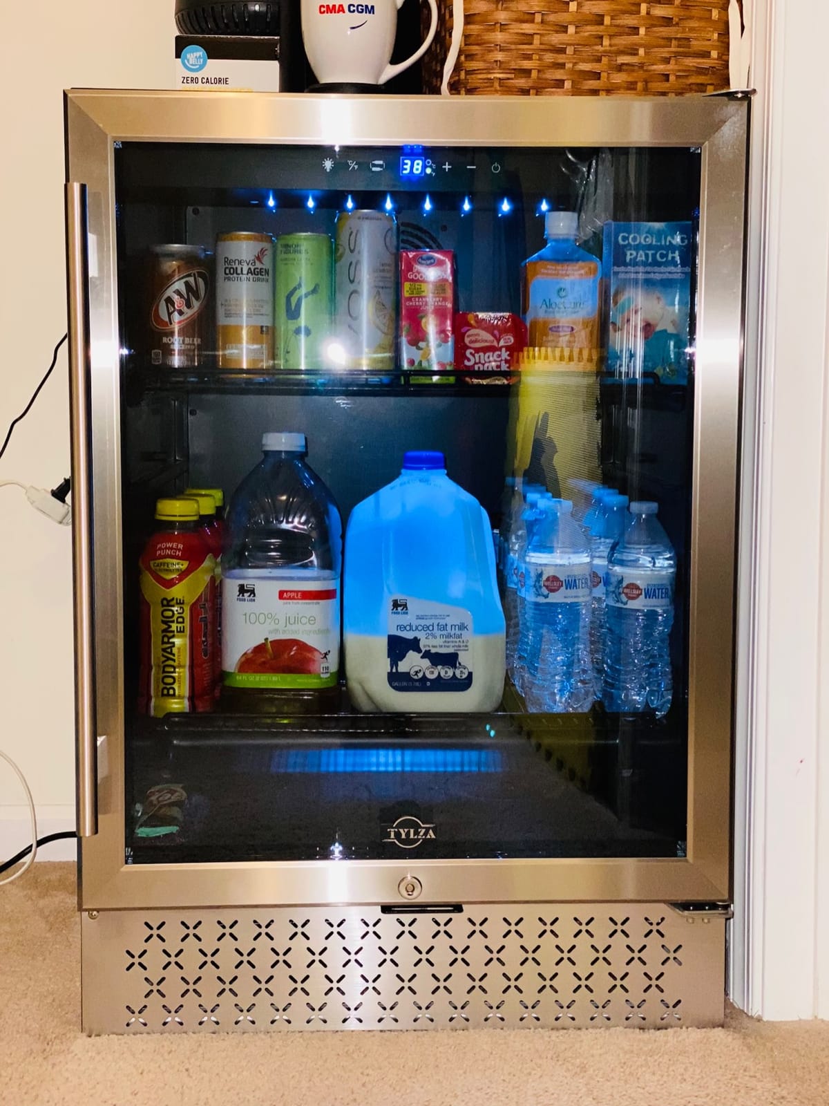 Tylza Wine Fridge 15'', 30 Bottles Wine Cooler Refrigerator, Undercounter or Freestanding, Removable Shelves, 40-65°F, Wine Cabinet with Double Glass Door, Wine Cooler for Home, Kitchen, Bar customer photo 2