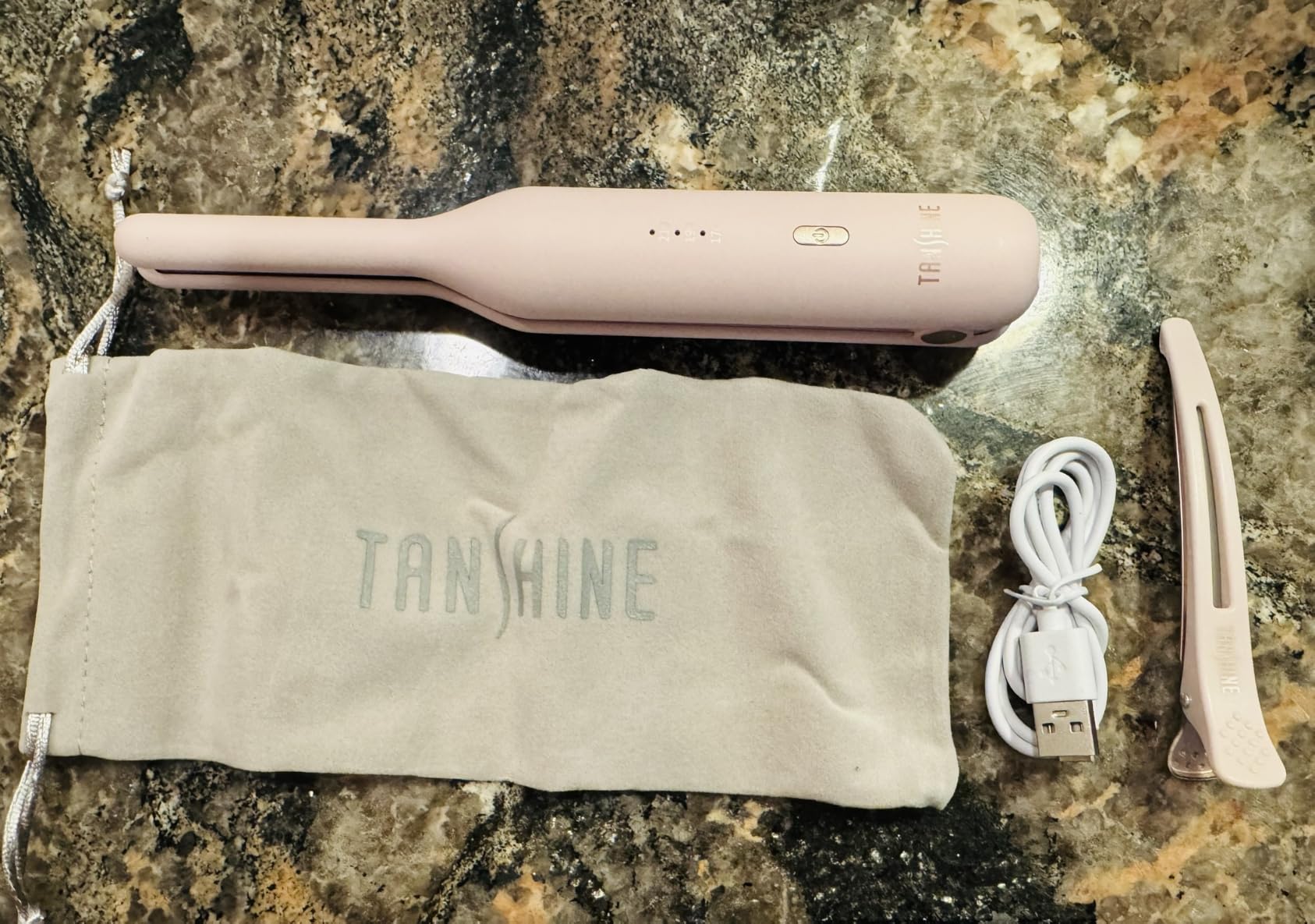 TANSHINE Cordless Mini Flat Iron for Bangs & Short Hair, USB-C Rechargeable Travel Hair Straightener with Negative Ions customer photo 2