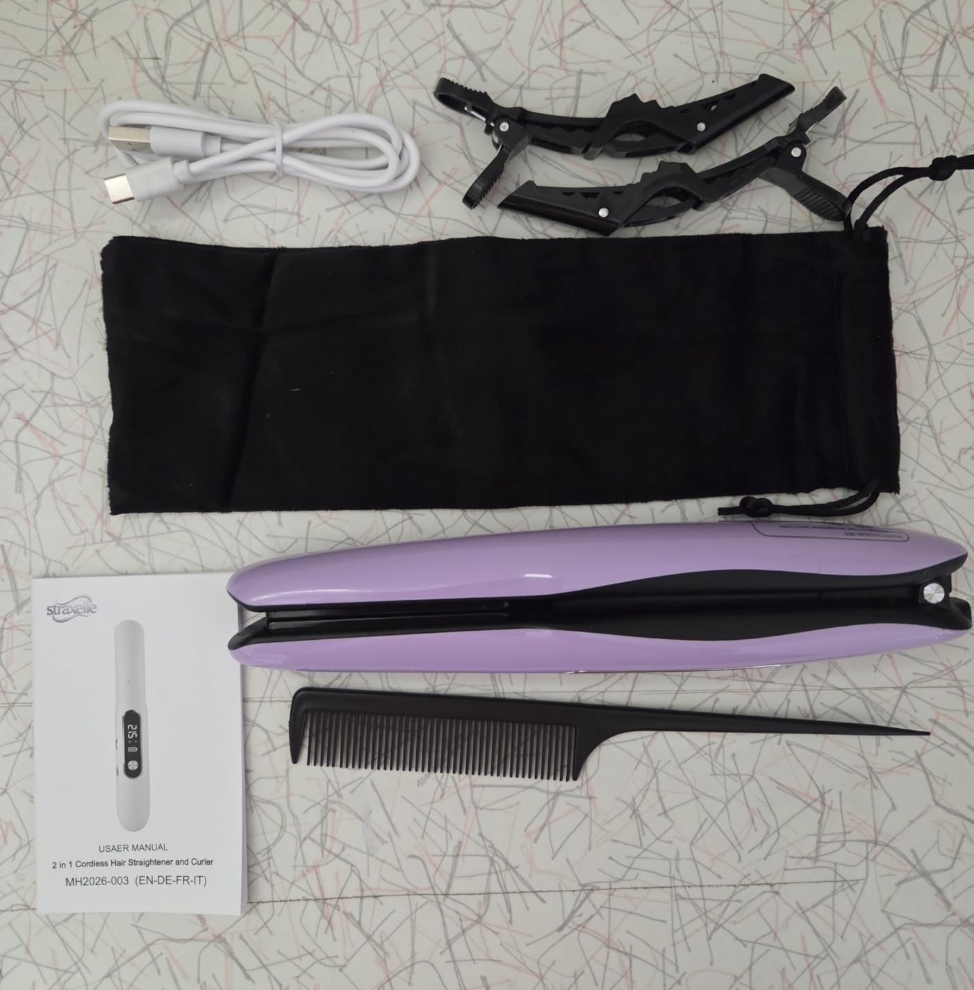 Mini Cordless Hair Straighteners and Curler,Travel Essential customer photo 2